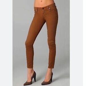 Citizen Of Humanity Brown Thompson Midrise Skinny Cropped Pants